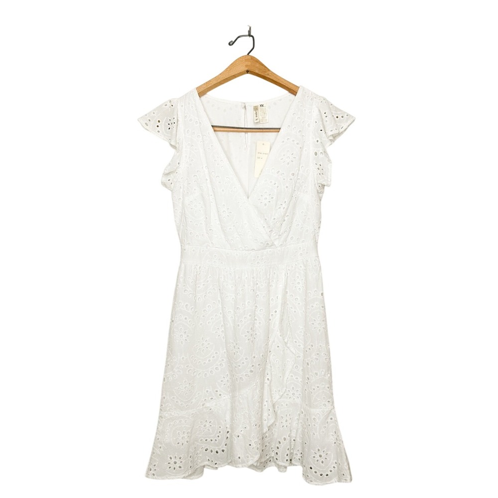 Japna White Eyelet Mini Dress